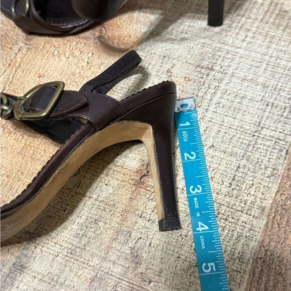 Manolo Blahnik brown leather high heel sandals - Picture 13 of 14